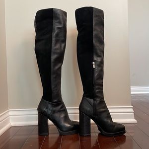 Circus Leather and Suede OTK Boots